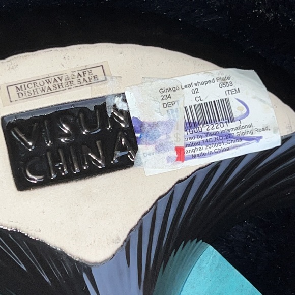 4 Ginkgo Leaf Shaped Catchall Trays Black High Gloss Dessert Plates Decor - Picture 8 of 10